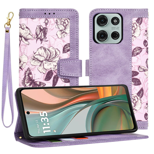 Cover til Motorola Moto G75, Techsuit, FlipCraft, Lilla