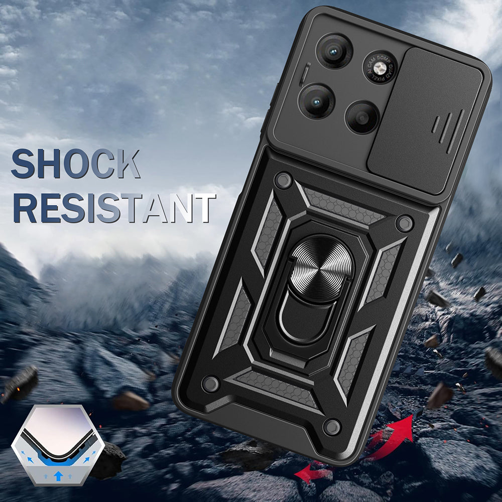 Etui til Motorola Moto G77 / G67, Techsuit, CamShield, Sort