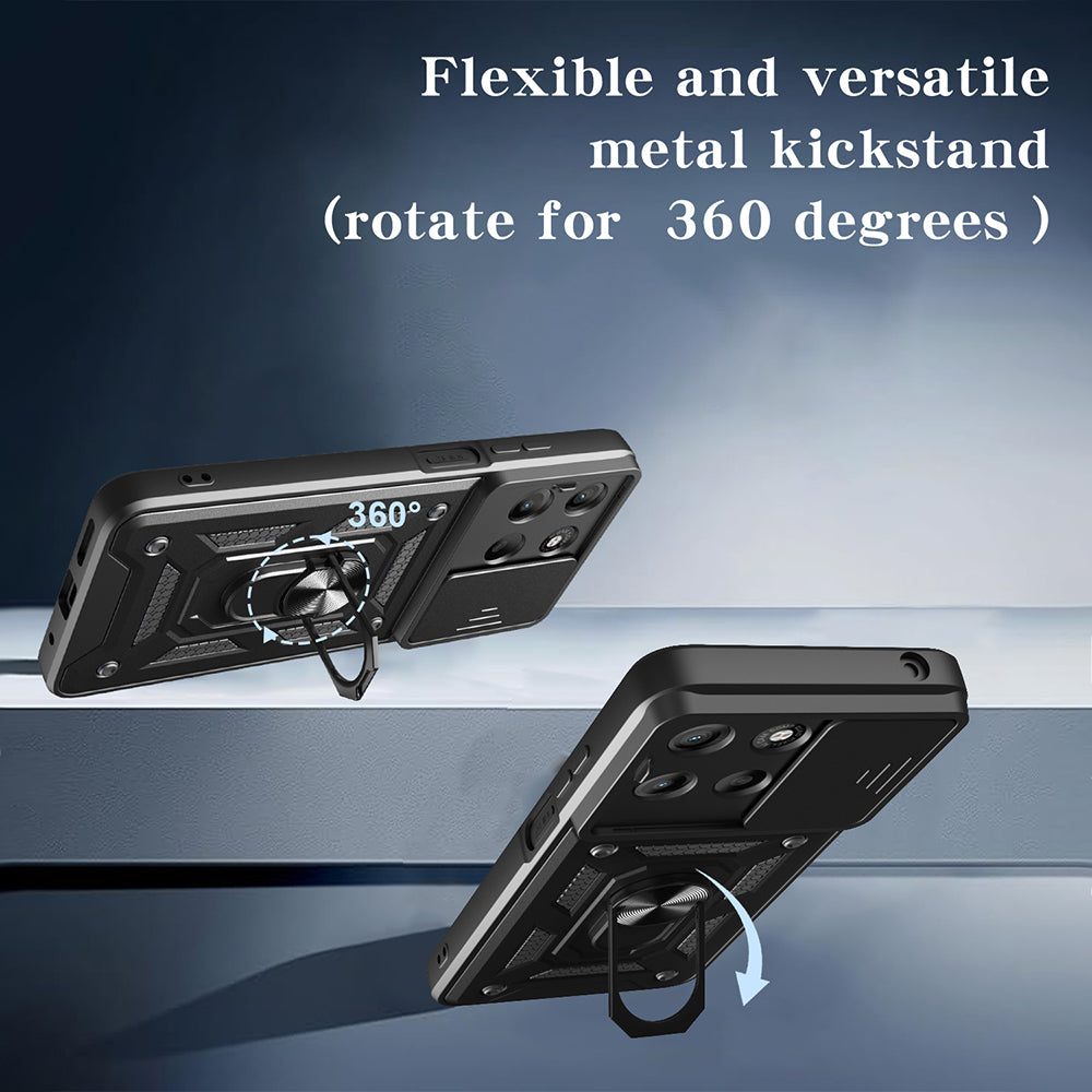 Etui til Motorola Moto G77 / G67, Techsuit, CamShield, Sort