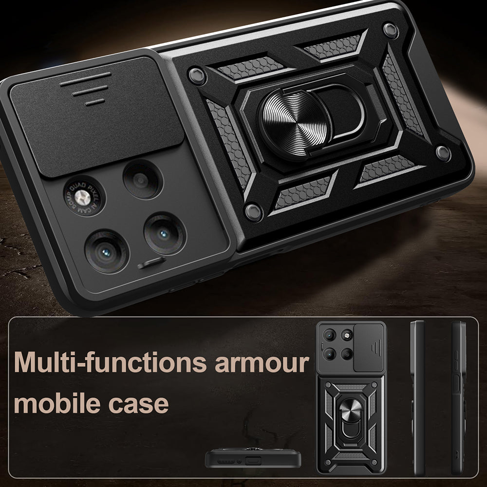 Etui til Motorola Moto G77 / G67, Techsuit, CamShield, Sort