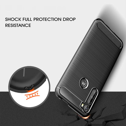 Cover til Motorola One Fusion+, Techsuit, Carbon, Sort