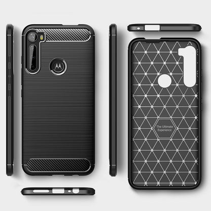 Cover til Motorola One Fusion+, Techsuit, Carbon, Sort