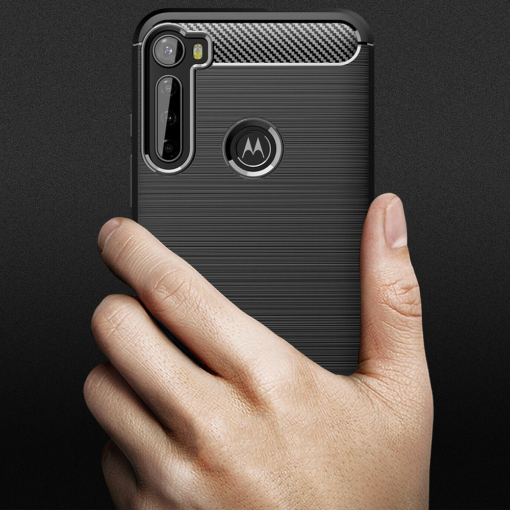 Cover til Motorola One Fusion+, Techsuit, Carbon, Sort