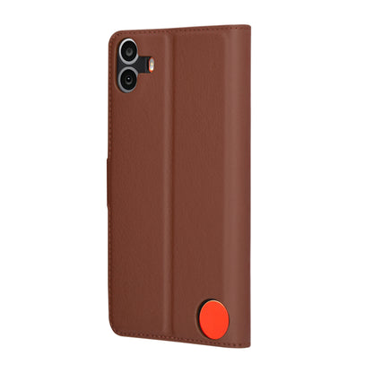 Cover til Nothing CMF Phone 1, Techsuit, Leather Folio, Brun