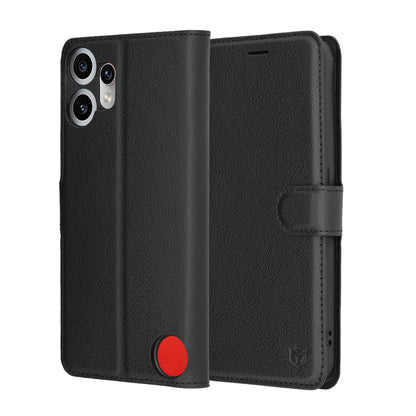 Cover til Nothing CMF Phone 2 Pro, Techsuit, Leather Folio, Sort