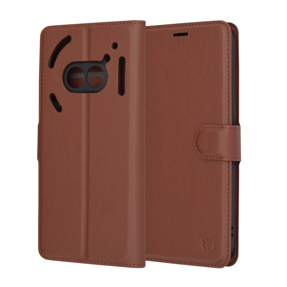 Cover til Nothing Phone (2a) Plus / Phone (2a), Techsuit, Leather Folio, Brun