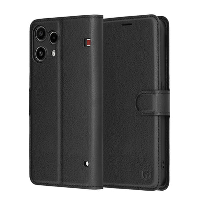 Etui til Nothing Phone (3a) Lite, Techsuit, Leather Folio, Sort