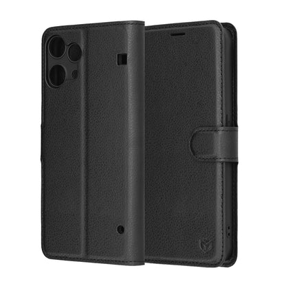 Etui til Nothing Phone (3a) Lite, Techsuit, Leather Folio, Sort