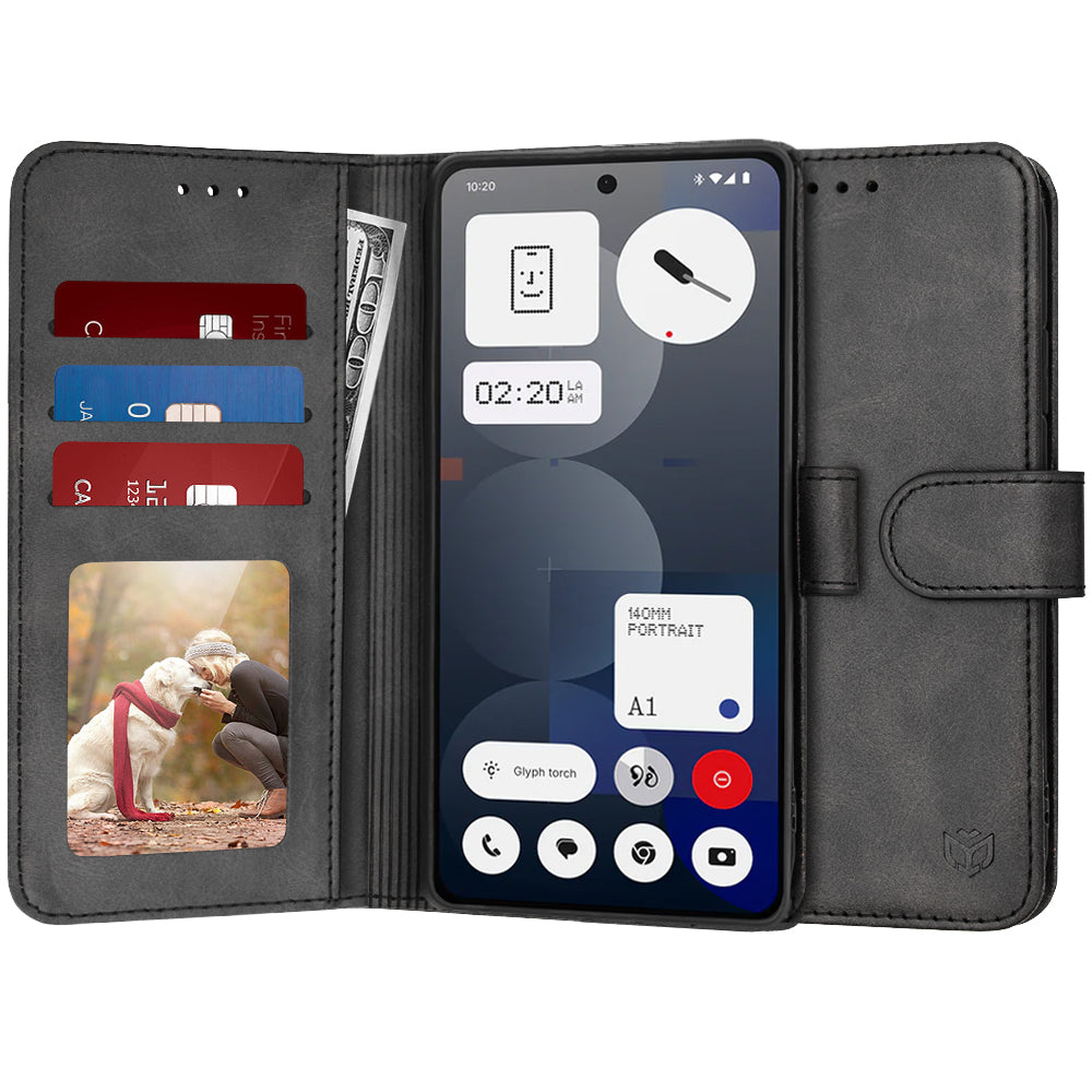 Cover til Nothing Phone (3a) Pro, Techsuit, Diary Book, Sort