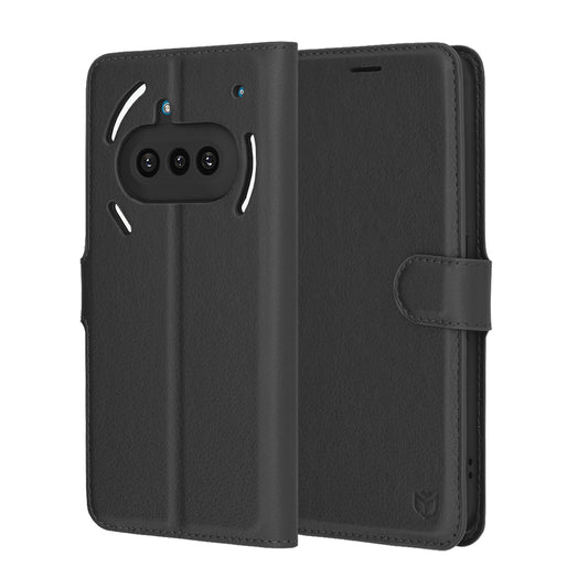 Cover til Nothing Phone (3a), Techsuit, Leather Folio, Sort