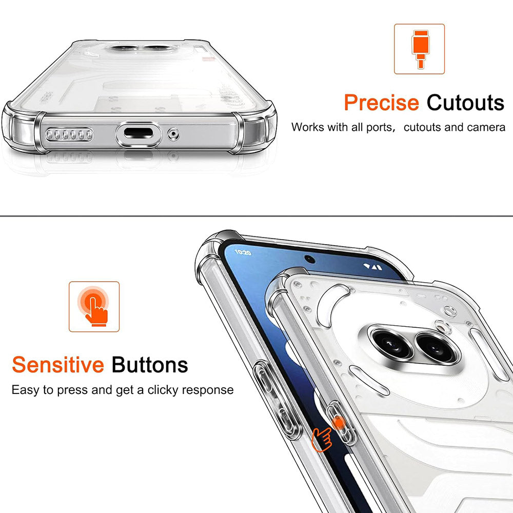 Etui til Nothing Phone (4a), Techsuit, Shockproof Clear, Gennemsigtig