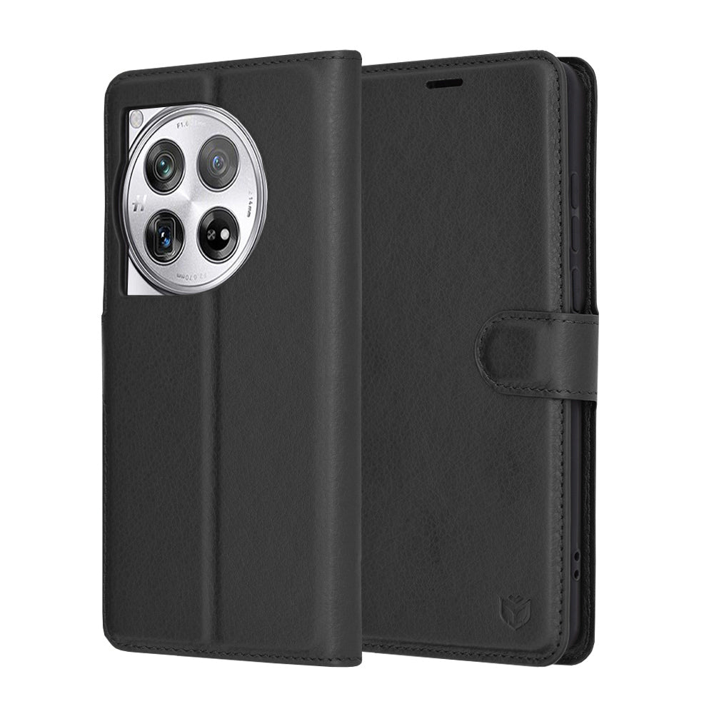Cover til OnePlus 12, Techsuit, Leather Folio, Sort