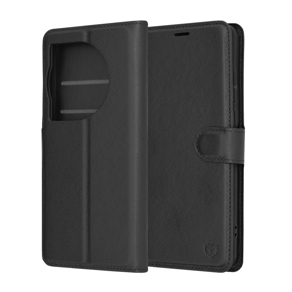 Cover til OnePlus 12, Techsuit, Leather Folio, Sort