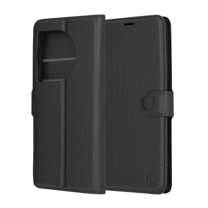Cover til OnePlus 12R, Techsuit, Leather Folio, Sort