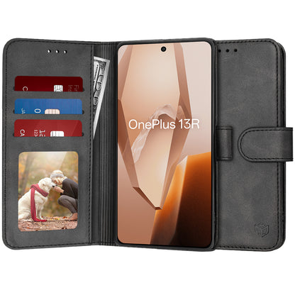 Cover til OnePlus 13R, Techsuit, Diary Book, Sort
