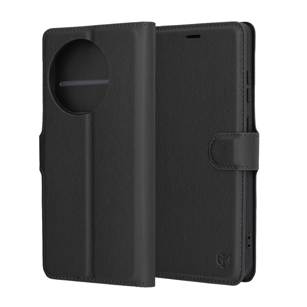 Cover til OnePlus 13R, Techsuit, Leather Folio, Sort