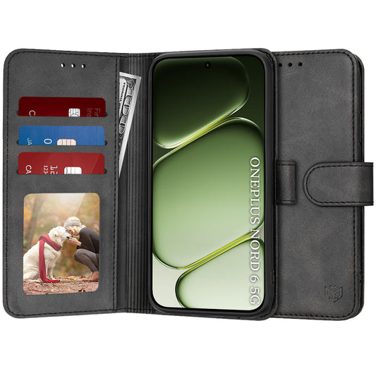 Cover til OnePlus Nord 6, Techsuit, Diary Book, Sort