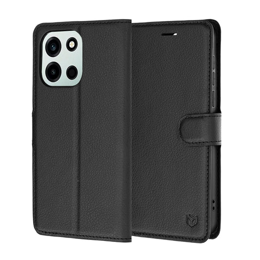 Cover til OnePlus Nord 6, Techsuit, Leather Folio, Sort