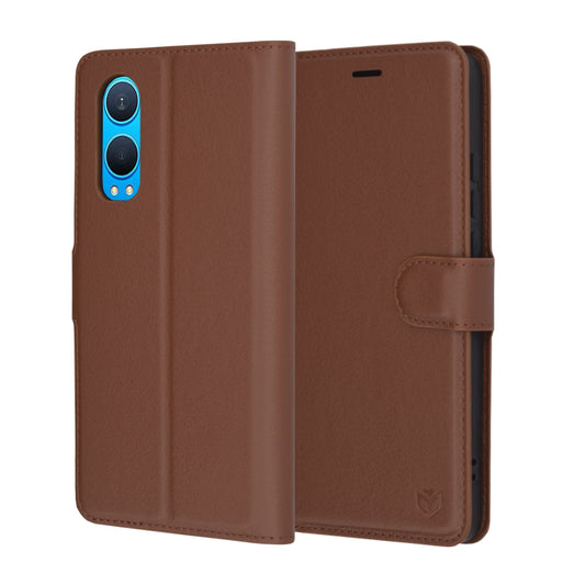 Cover til OnePlus Nord CE4 Lite, Techsuit, Leather Folio, Brun