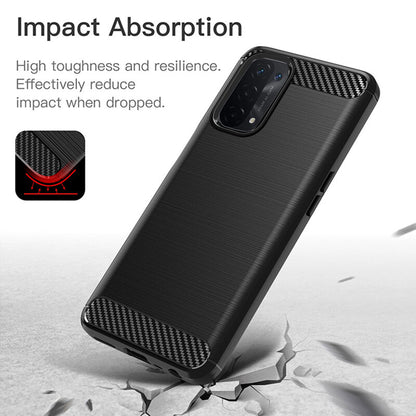 Cover til OnePlus Nord N200 5G / Oppo A74 5G / A54 5G, Techsuit, Carbon, Sort