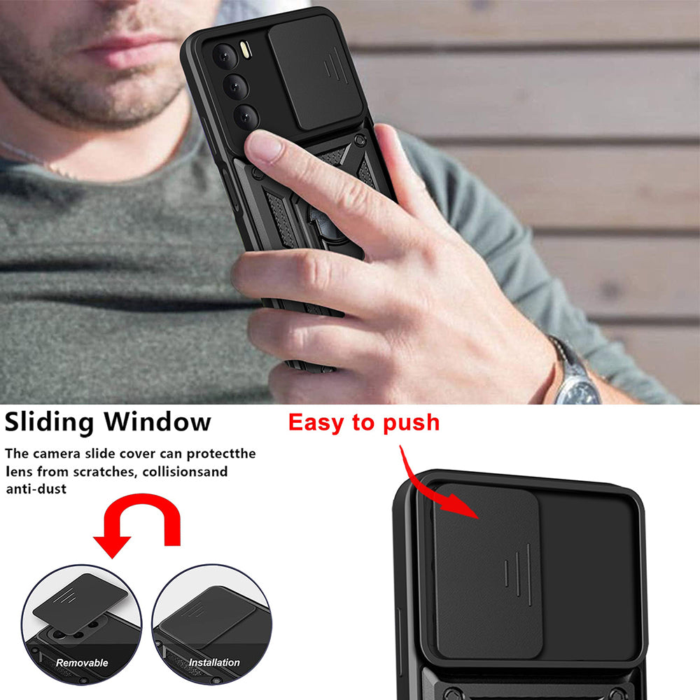 Cover til Oppo A16s / A54s / A16, Techsuit, CamShield, Sort