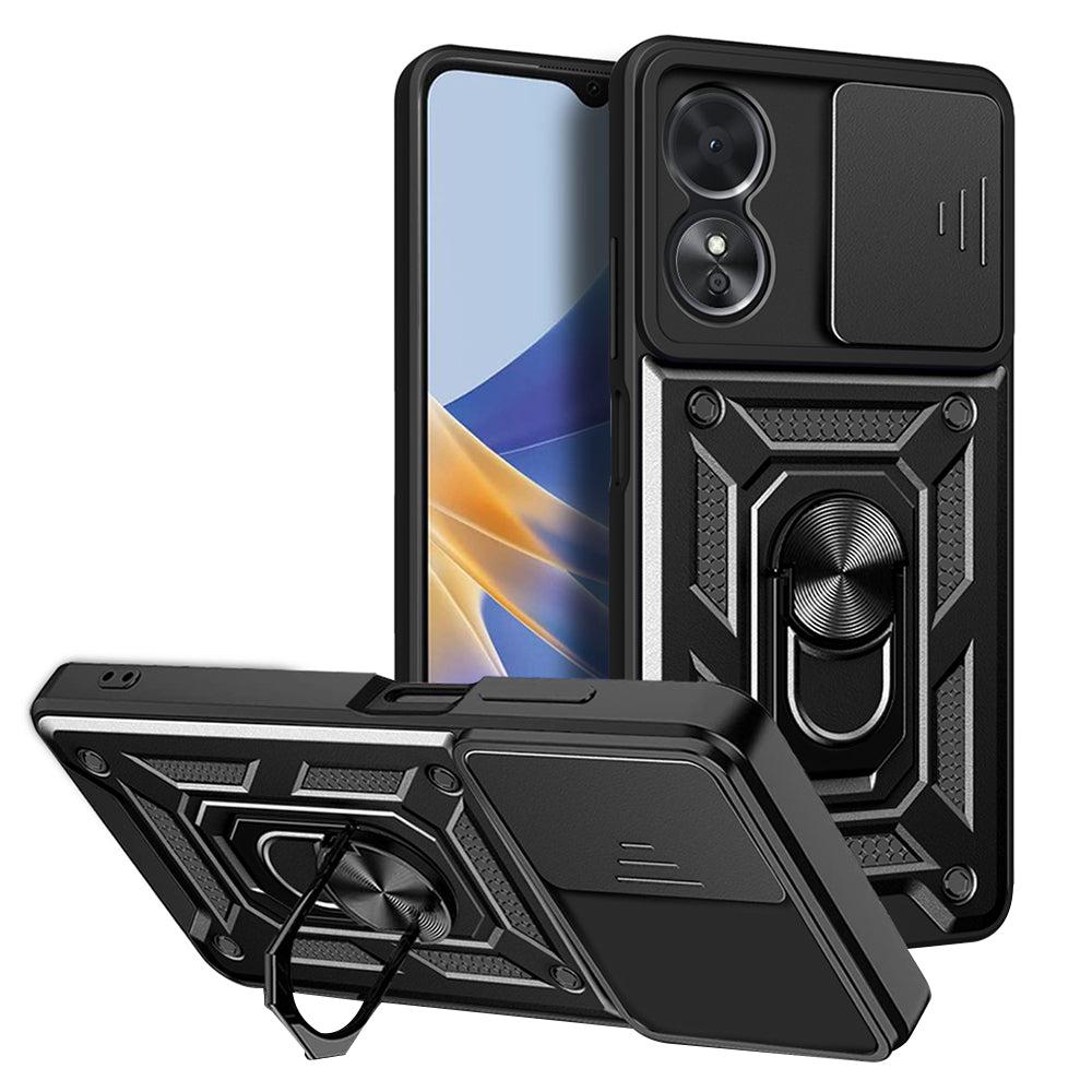 Cover til Oppo A17, Techsuit, CamShield, Sort