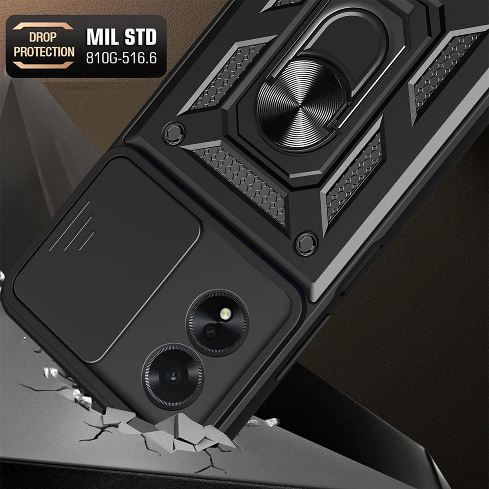 Cover til Oppo A18 / A38, Techsuit, CamShield, Sort