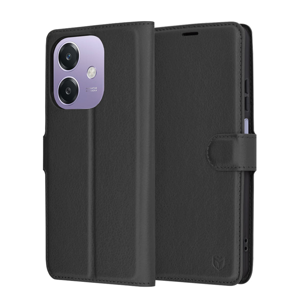 Cover til Oppo A3 4G / A3, Techsuit, Leather Folio, Sort