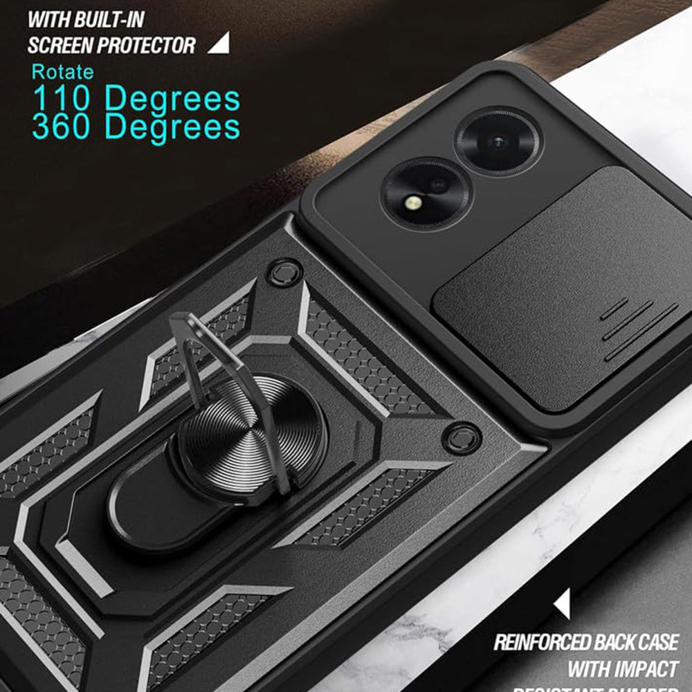 Cover til Oppo A58 4G, Techsuit, CamShield, Sort