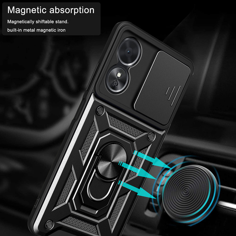 Cover til Oppo A58 5G / A78 5G, Techsuit, CamShield, Sort