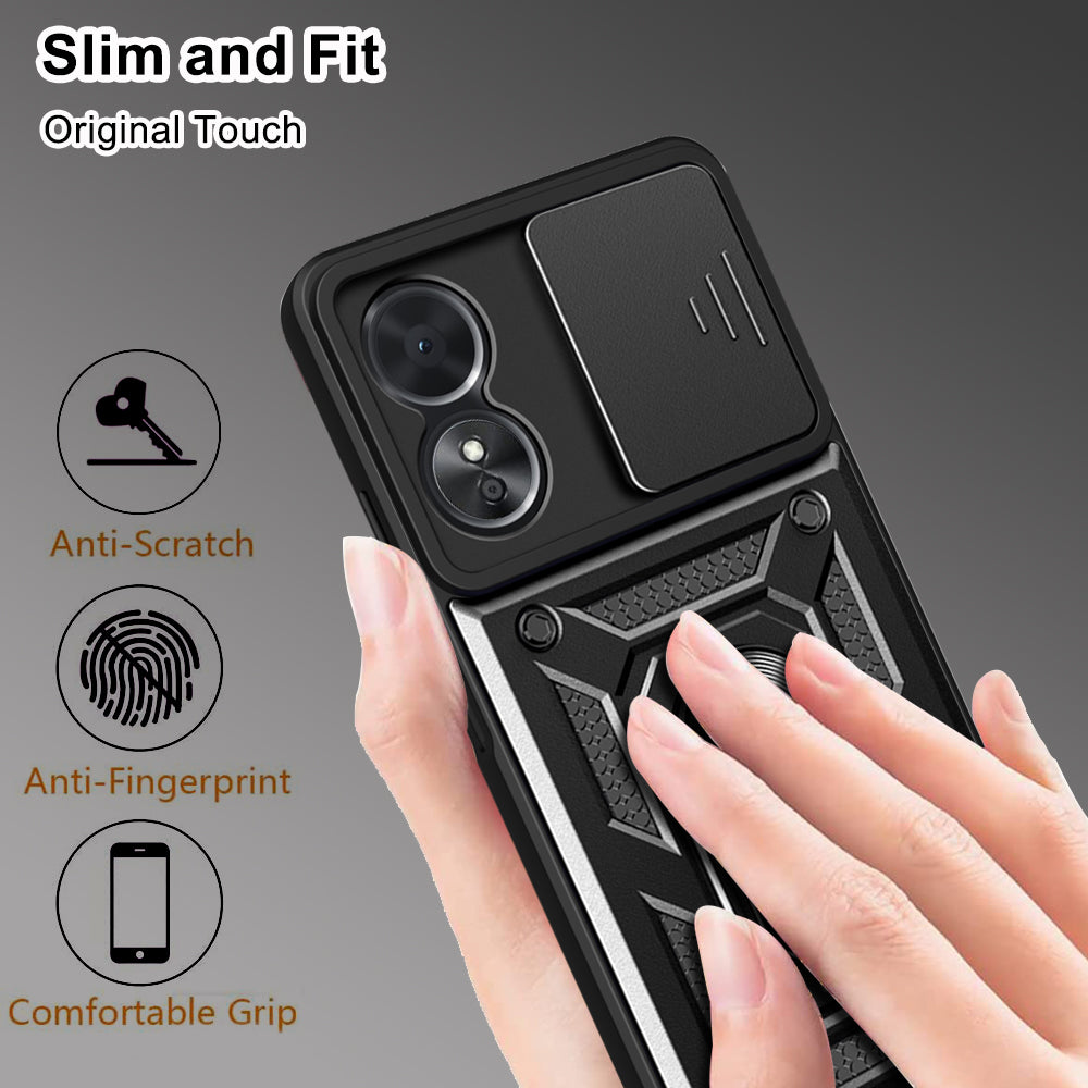 Cover til Oppo A58 5G / A78 5G, Techsuit, CamShield, Sort