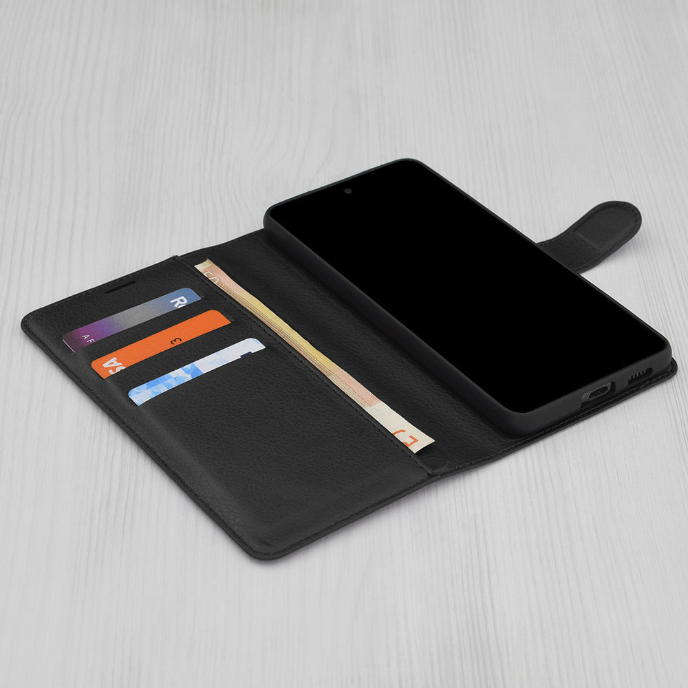 Etui til Oppo A6 4G, Techsuit, Læder Folio, Sort
