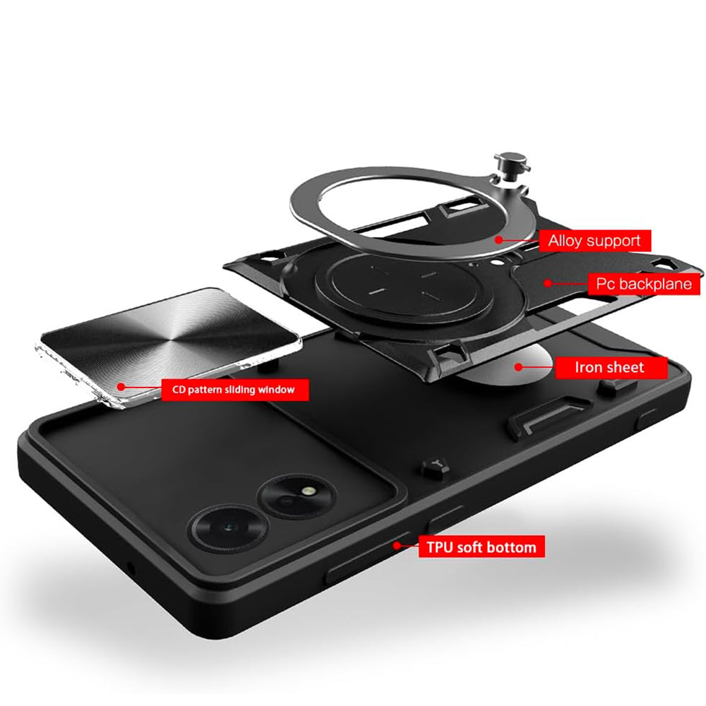 Cover til Oppo A60, Techsuit, CamGuard Pro, Lyserød Guld