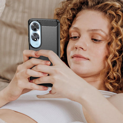 Cover til Oppo A60, Techsuit, Carbon, Sort