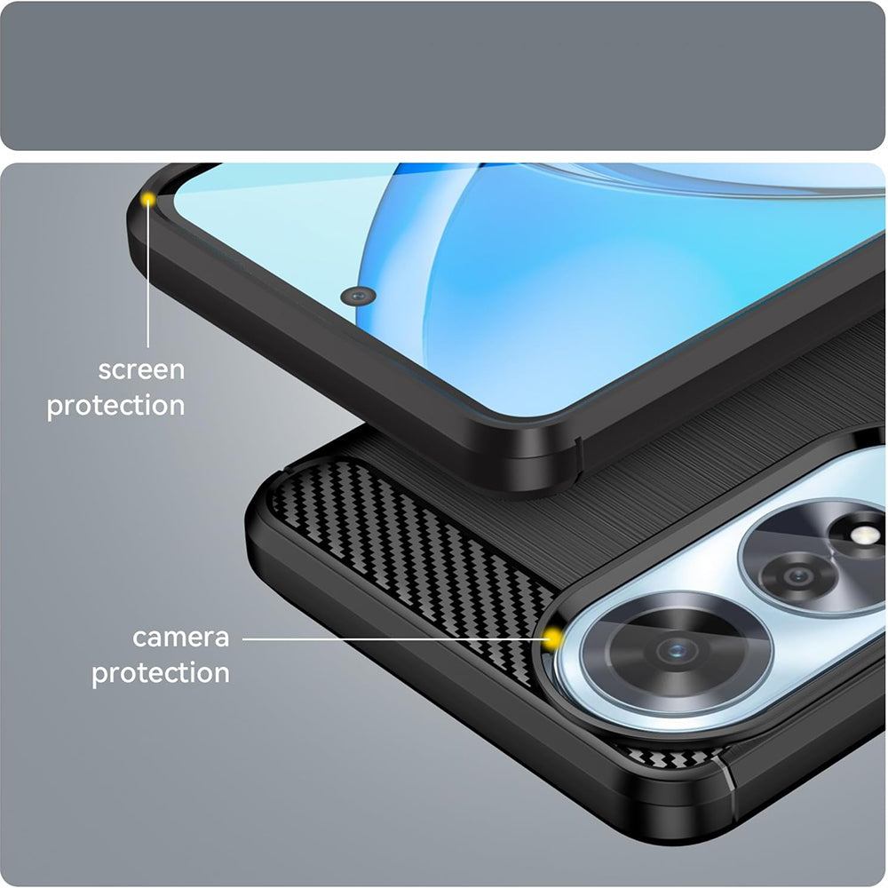 Cover til Oppo A60, Techsuit, Carbon, Sort