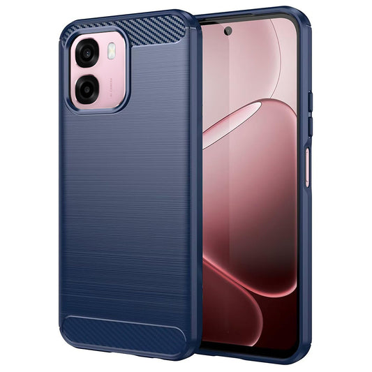Cover til Oppo A6k 4G / A6x 4G / A6x / A6 4G, Techsuit, Carbon, Blå