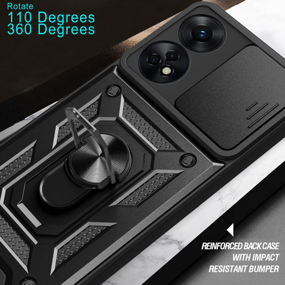 Cover til Oppo A78 4G, Techsuit, CamShield, Sort