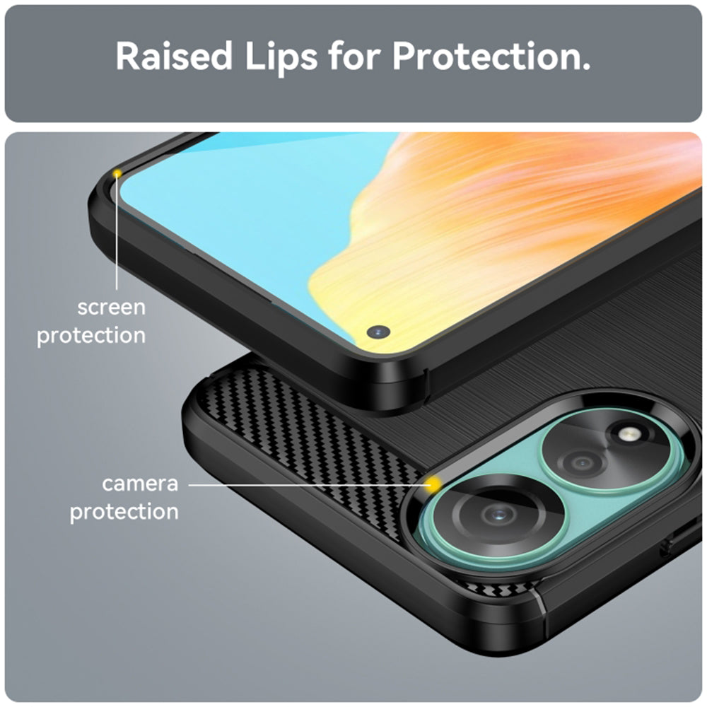 Cover til Oppo A78 4G, Techsuit, Carbon, Sort