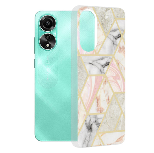 Cover til Oppo A78 4G, Techsuit, Marble, Pink