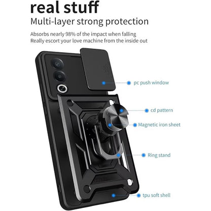 Cover til Oppo A80, Techsuit, CamShield, Sort