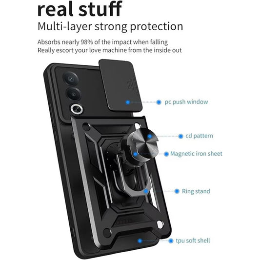Cover til Oppo A80, Techsuit, CamShield, Sort