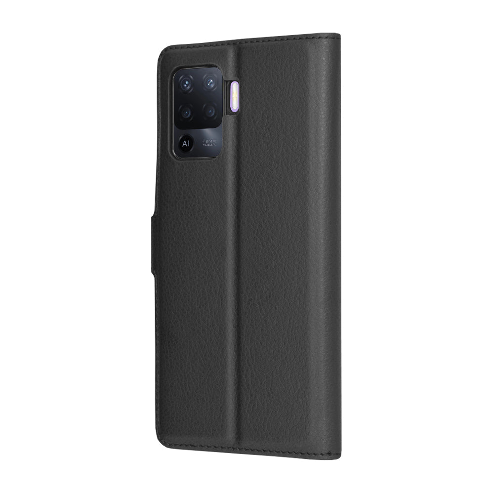 Cover til Oppo A94 / Reno5 Lite, Techsuit, Leather Folio, Sort