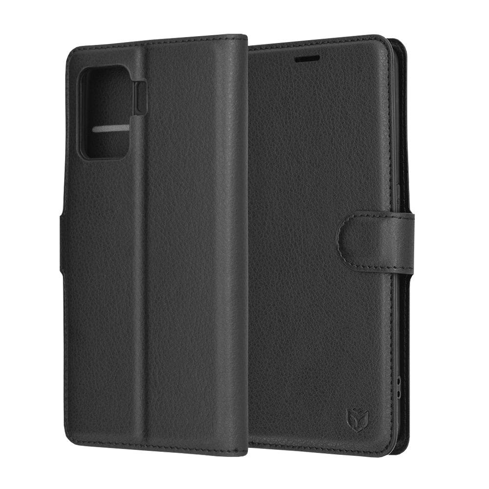 Cover til Oppo A94 / Reno5 Lite, Techsuit, Leather Folio, Sort