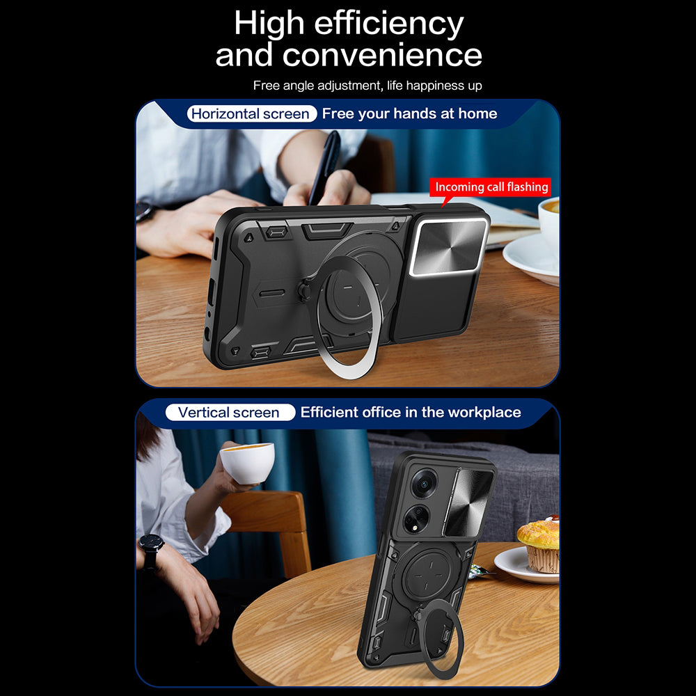 Cover til Oppo A98, Techsuit, CamGuard Pro, Sort