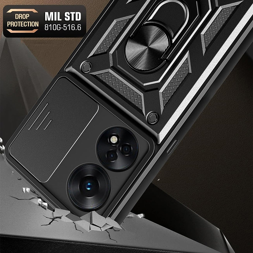 Etui til Oppo A98, Techsuit, CamShield, Sort