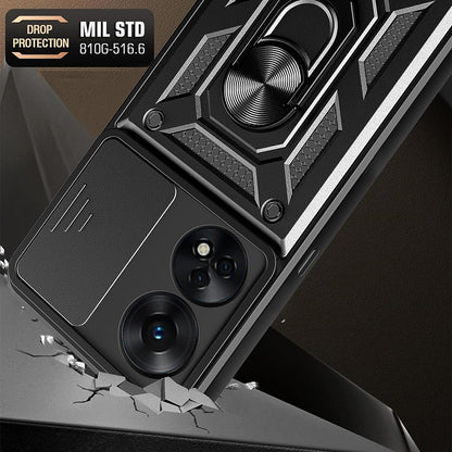 Etui til Oppo A98, Techsuit, CamShield, Sort