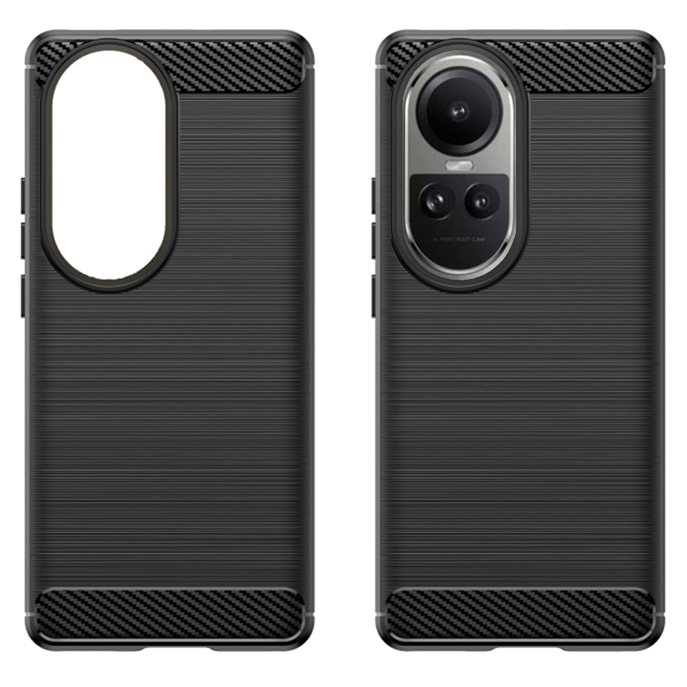 Cover til Oppo Reno10 / Reno10 Pro, Techsuit, Carbon, Sort