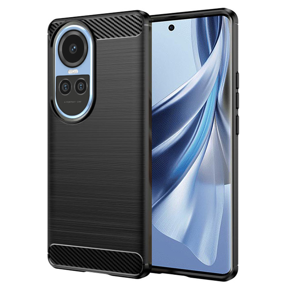 Cover til Oppo Reno10 / Reno10 Pro, Techsuit, Carbon, Sort