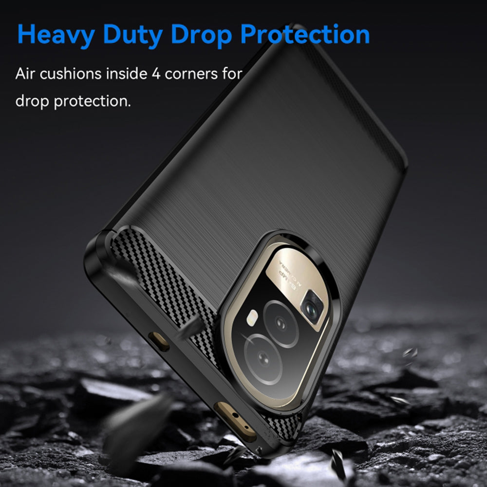 Cover til Oppo Reno10 / Reno10 Pro, Techsuit, Carbon, Sort