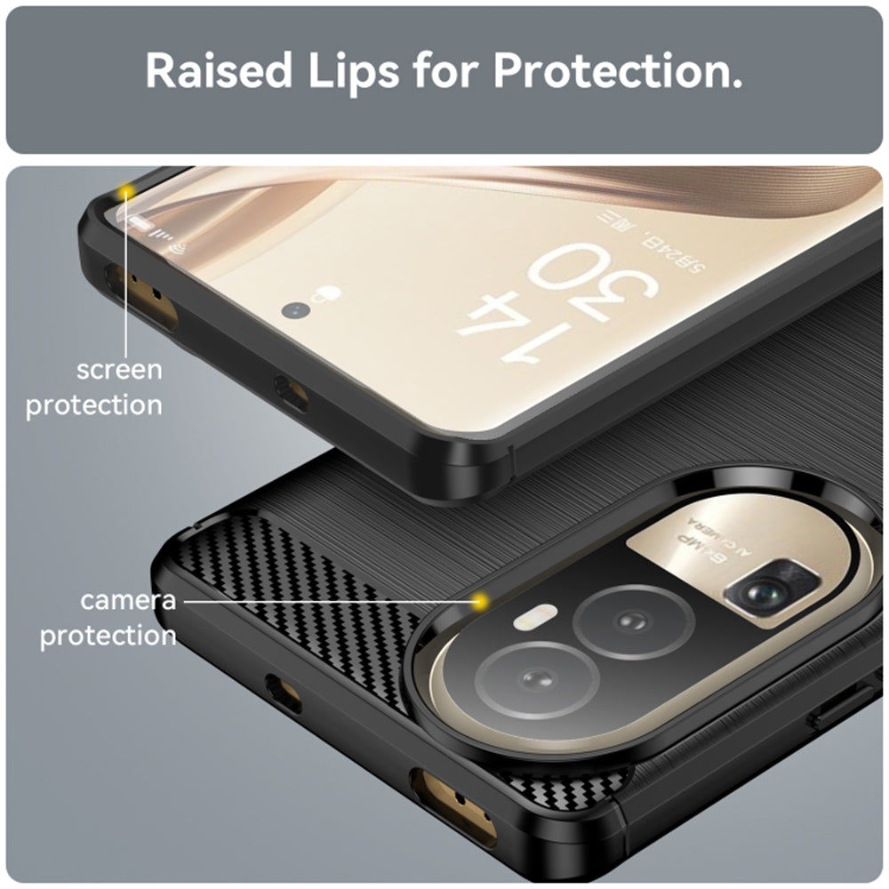 Cover til Oppo Reno10 / Reno10 Pro, Techsuit, Carbon, Sort
